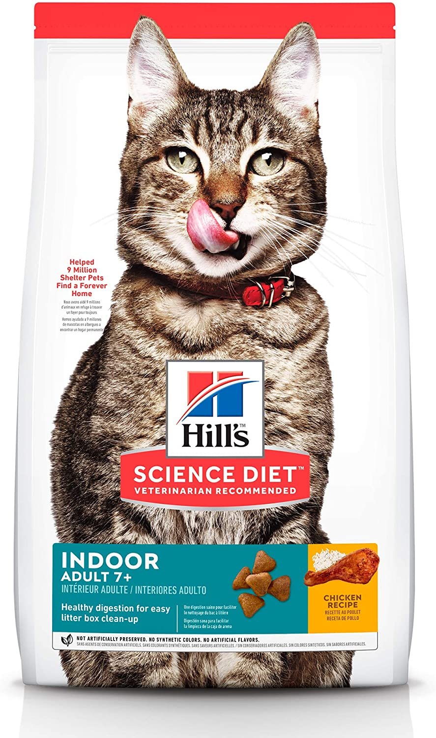 Hill's Science Diet, Alimento para Gato Adulto 7+ años Indoor, Seco (bulto) 3.2kg