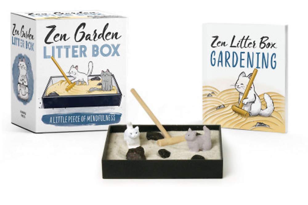 jandín Zen con gatos y libro