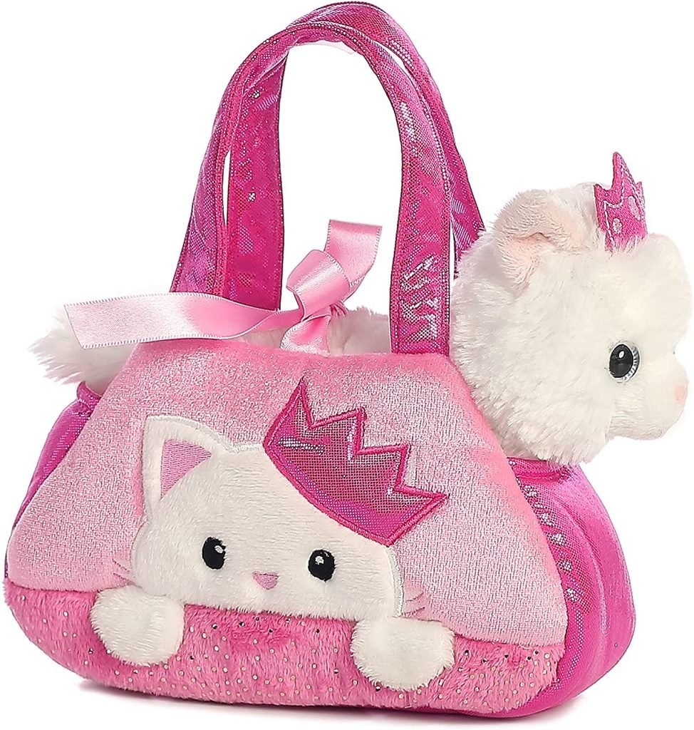 bolsa con peluche rosa