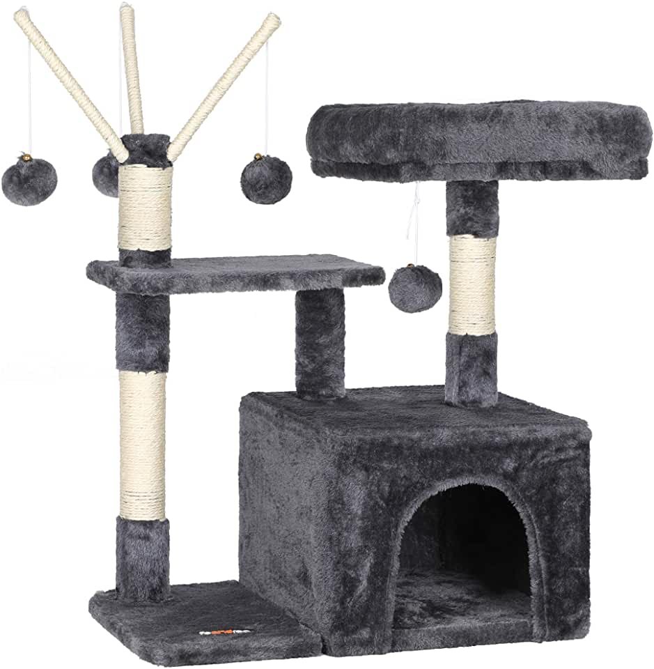 centro de actividades para gatos, gris ahumado