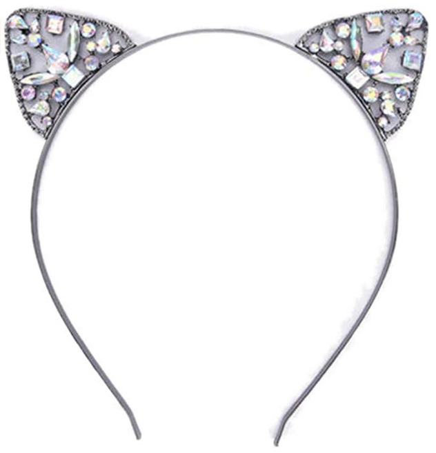 diadema con brillantes para mujer de gato