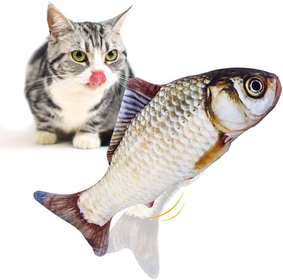 Namsan Juguete Pez para Gato con catnip, Interactivo USB Recargable