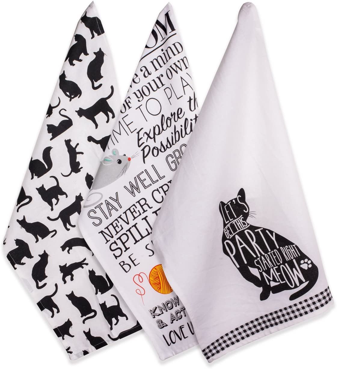 toalla de cocina con estampado de gato