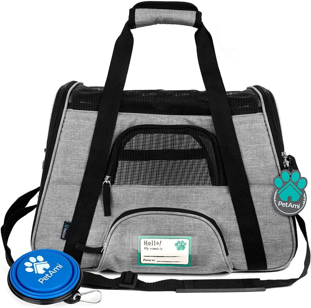 trasportadora de viaje con placa