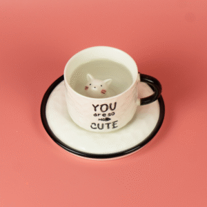 Taza de Cerámica con Gato Tridimensional
