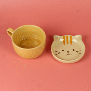 Taza con Tapa con Diseño de Gato